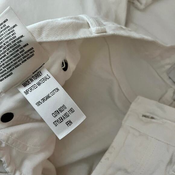 Agolde Fen Jeans White Organic Cotton Distressing 26 Relaxed High Rise Taper - Picture 11 of 11